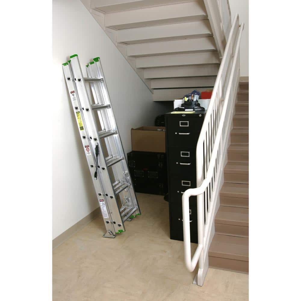 Werner 16 ft. Aluminum 3 Section Compact Extension Ladder with 225 lb. Load Capacity Type II Duty Rating (2)