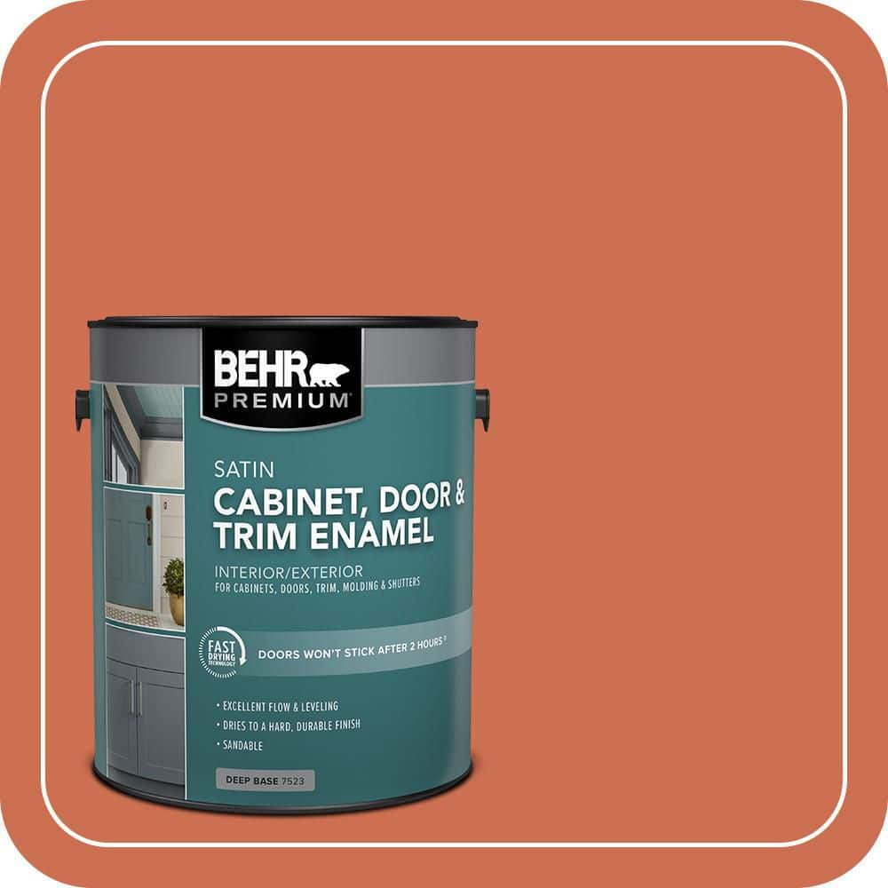 BEHR PREMIUM 1 gal. #M180-6 Tiki Torch Satin Enamel Interior/Exterior Cabinet, Door & Trim Paint