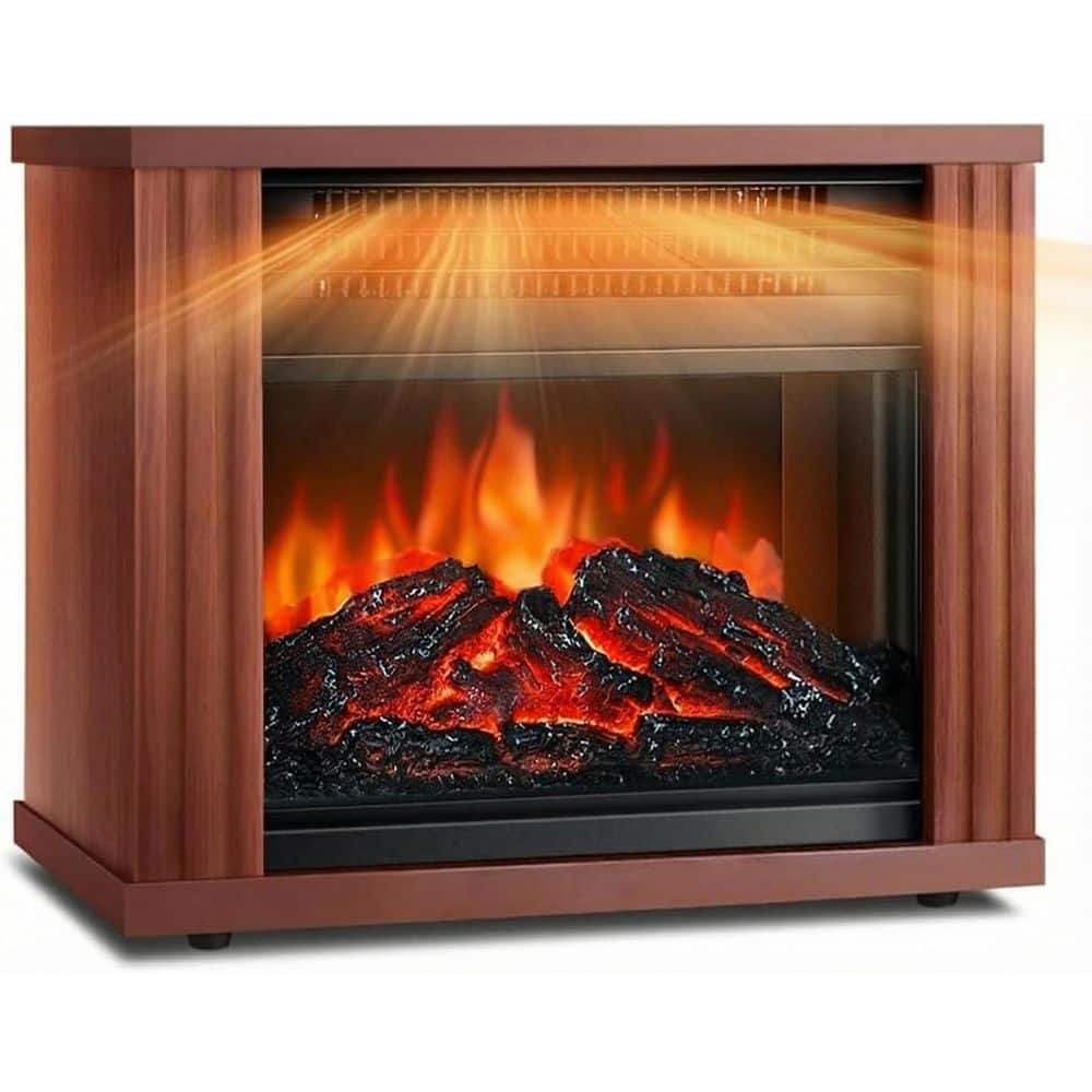 Nordic Hygge 1500-Watt Electric Fireplace Space Heater with 3s Fast Heating, 3D Flame Effect, Overheat Protection