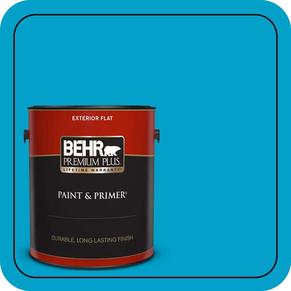 BEHR PREMIUM PLUS 1 gal. #P490-5 Yucatan Flat Exterior Paint & Primer (1)
