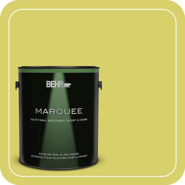 BEHR MARQUEE 1 gal. #P340-4 Lime Tree Semi-Gloss Enamel Exterior Paint & Primer (2)