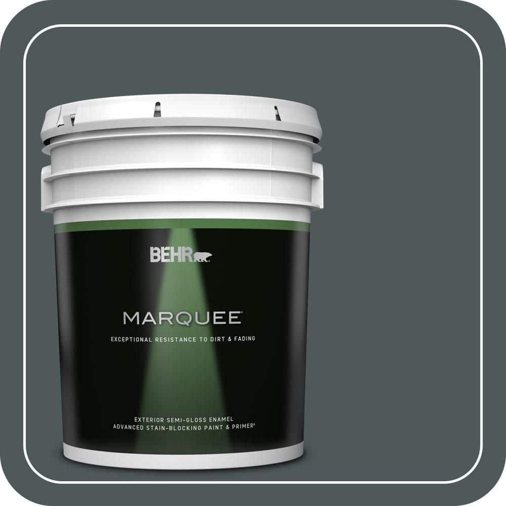 BEHR MARQUEE 5 gal. #N440-7 Midnight in NY Semi-Gloss Enamel Exterior Paint & Primer