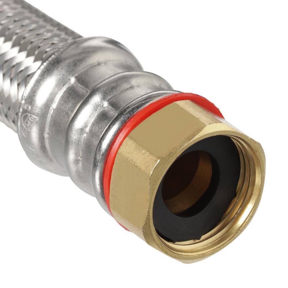 Everbilt 3/4 in. FIP x 3/4 in. FIP x 24 in. Braided Stainless Steel Water Heater Supply Line Pro-Pack (10 Count) (3)