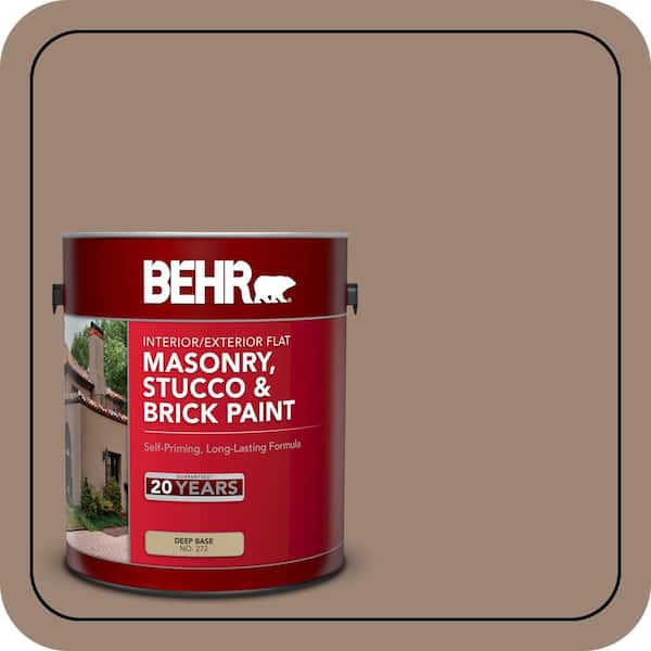 BEHR 1 gal. #PPU5-16 Earthnut Flat Interior/Exterior Masonry, Stucco and Brick Paint (2)