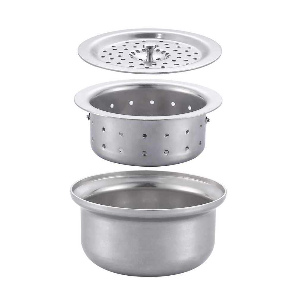 WOWOW 6-1/2 in. Stainless Steel Sink Strainer Kit in Brushed Steel (1)