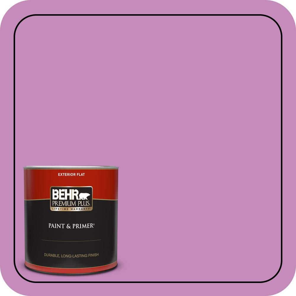 BEHR PREMIUM PLUS 1 qt. #P110-4 Rock Star Pink Flat Exterior Paint & Primer (1)