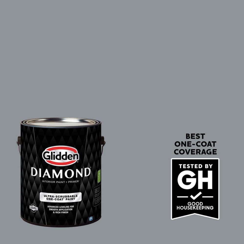 Glidden Diamond 1 gal. #PPG1012-5 Steeple Gray Eggshell Interior Paint with Primer