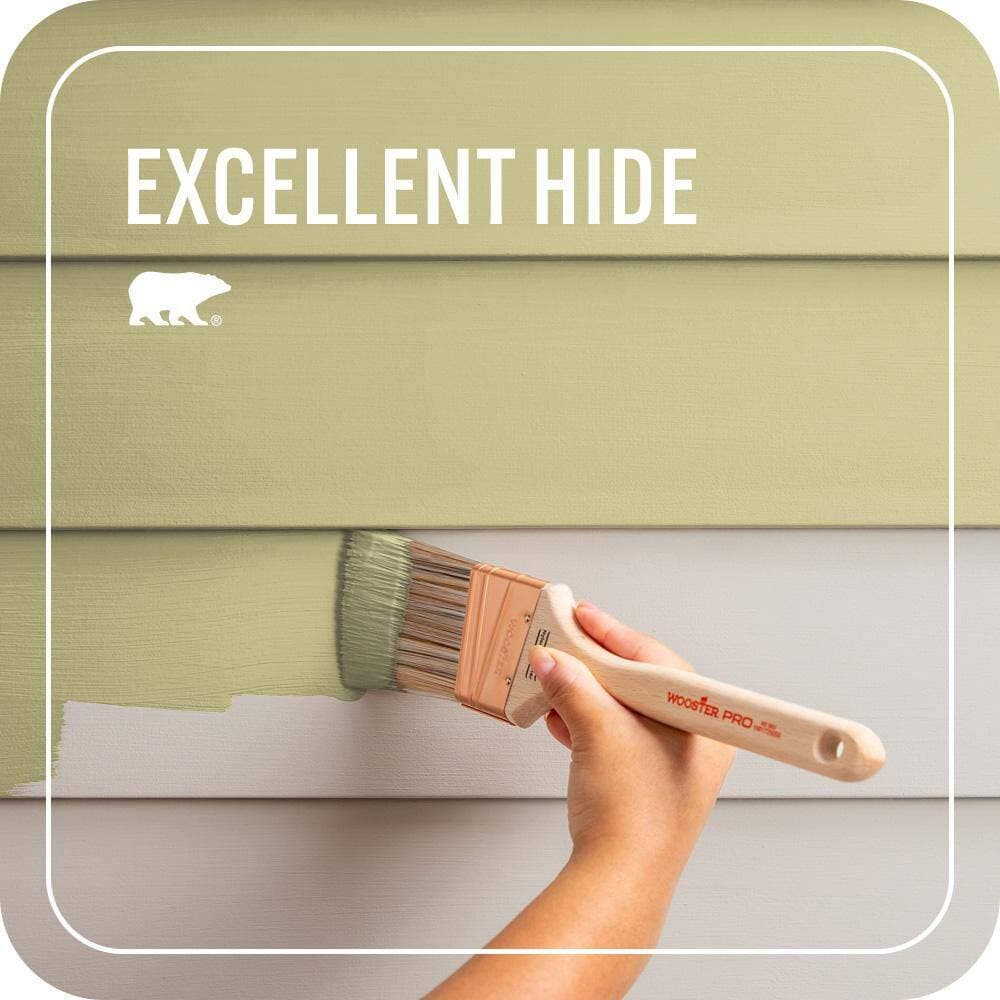 BEHR PREMIUM PLUS 1 gal. #PPU9-11 Wheat Grass Semi-Gloss Enamel Exterior Paint & Primer (4)