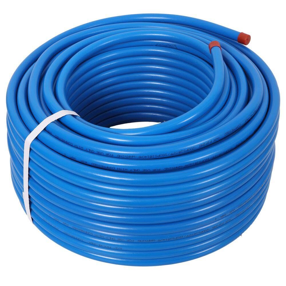 Amucolo 1/2 in. x 200 ft. Blue Air Compressor Piping, High Quality PEX-AL-PEX Tubing, Air Hose Kit Air Compressor Accessories (2)