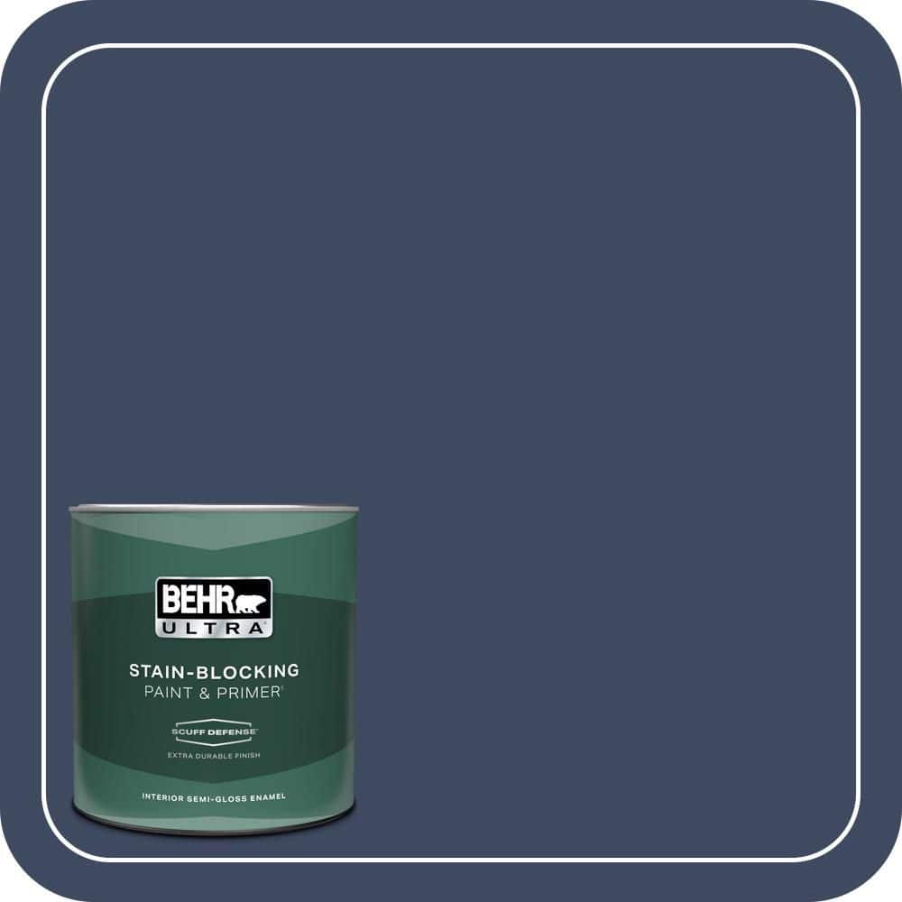 BEHR ULTRA 1 qt. #610D-7 Night Watch Extra Durable Semi-Gloss Enamel Interior Paint & Primer