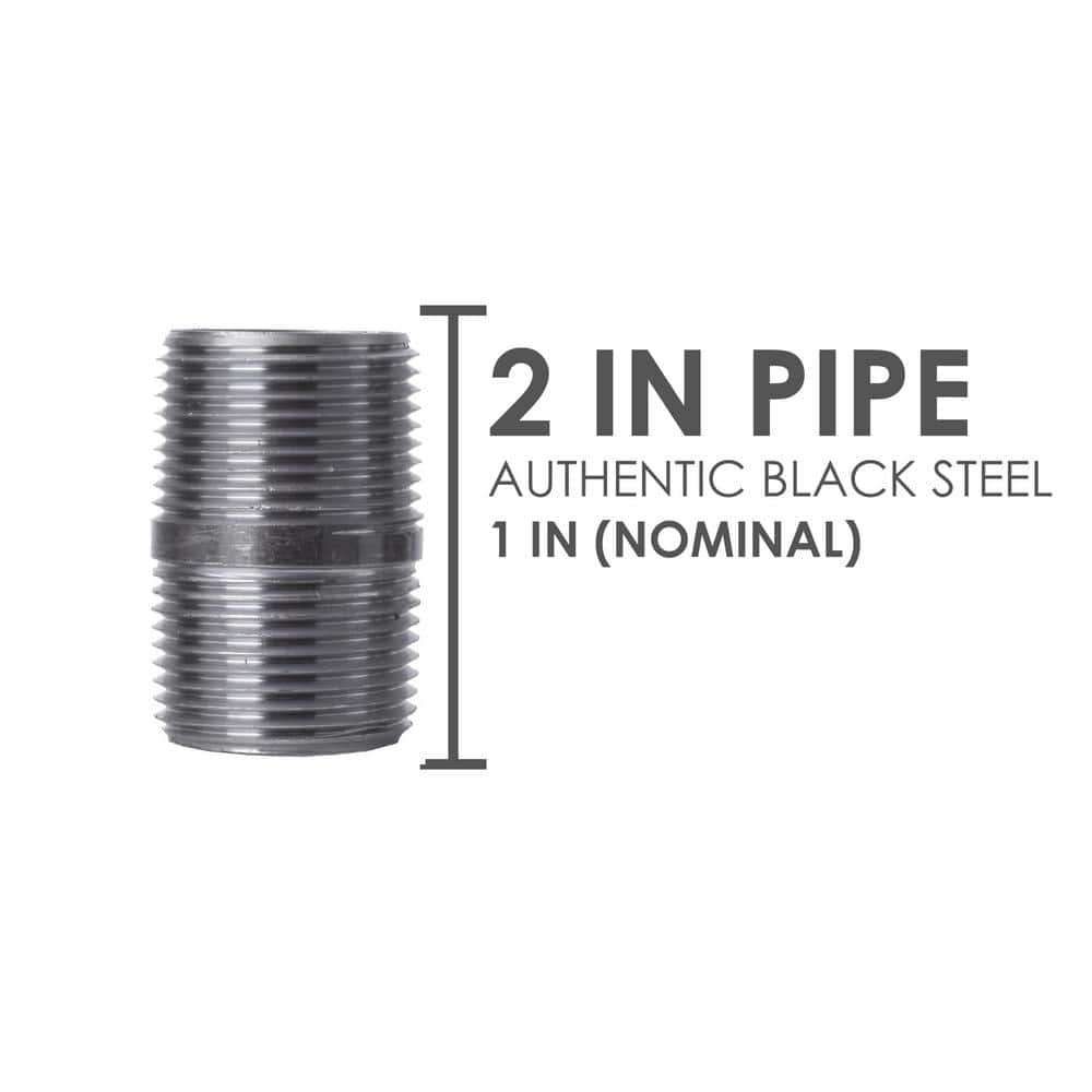 STZ 1 in. x 2 in. Black Steel Nipple (2)