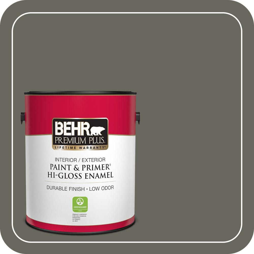 BEHR PREMIUM PLUS 1 gal. #MQ6-19 Naturalism Hi-Gloss Enamel Interior/Exterior Paint & Primer