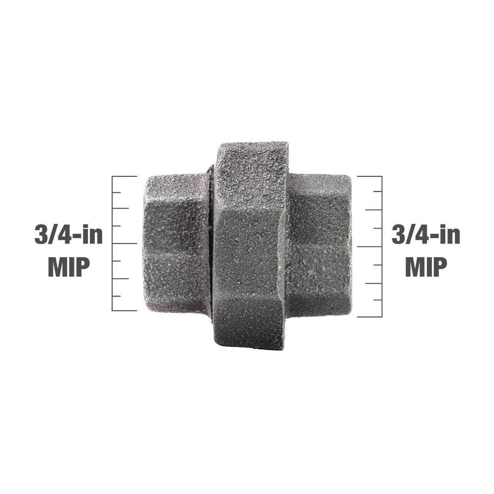 Southland 3/4 in. Black Malleable Iron FPT FPT Union Fitting (4)