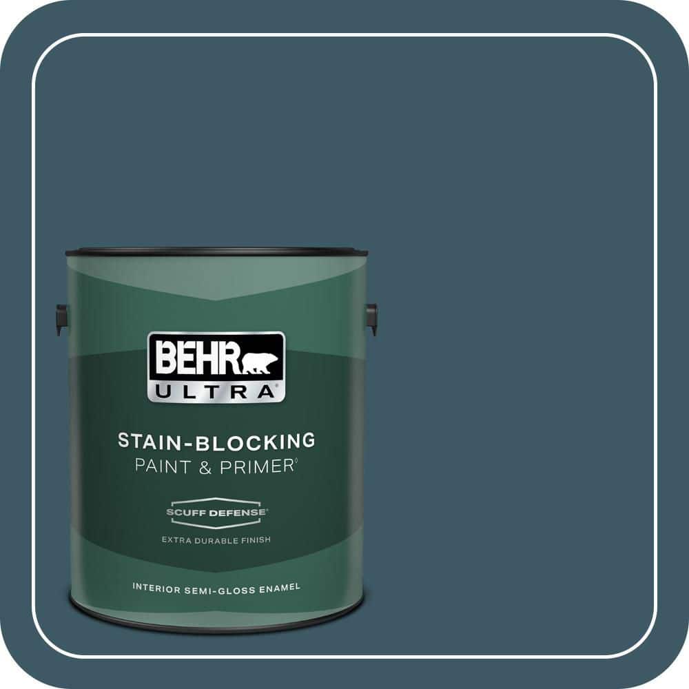 BEHR ULTRA 1 gal. #530F-7 Rain Storm Extra Durable Semi-Gloss Enamel Interior Paint & Primer