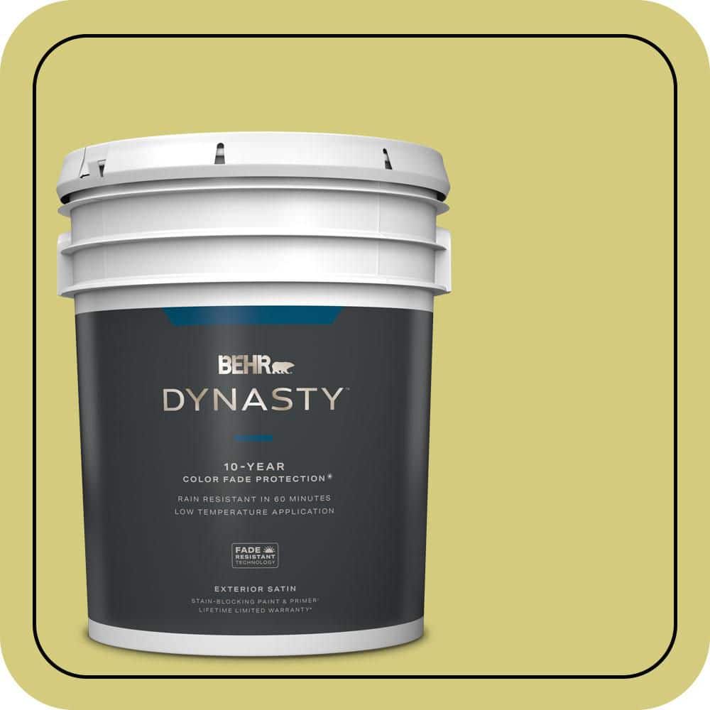 BEHR DYNASTY 5 gal. #P350-4 Spring Grass Satin Enamel Exterior Stain-Blocking Paint & Primer