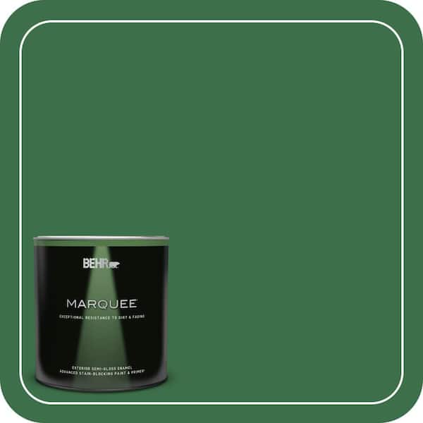 BEHR MARQUEE 1 qt. #S-H-450 Parsley Sprig Semi-Gloss Enamel Exterior Paint & Primer (2)