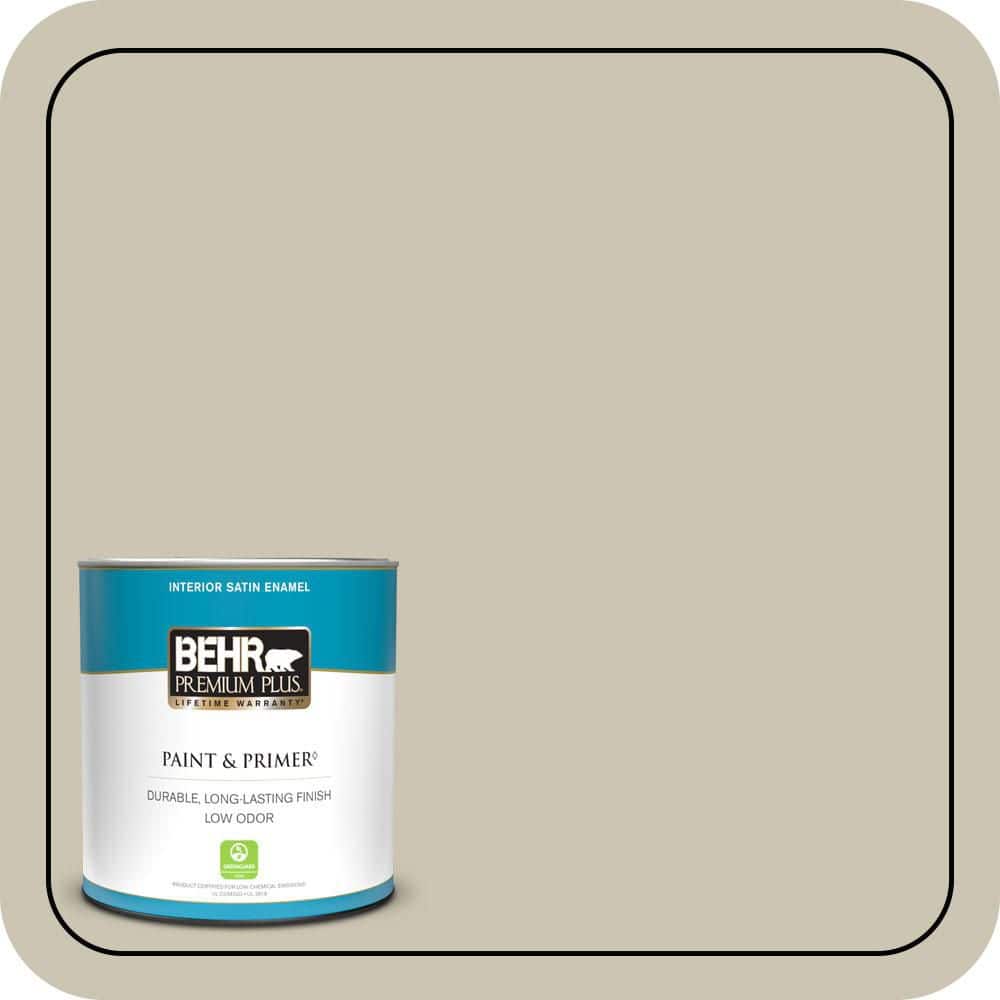 BEHR PREMIUM PLUS #N340-2 Dune Grass Flat Interior/Exterior Paint & Primer Color Sample