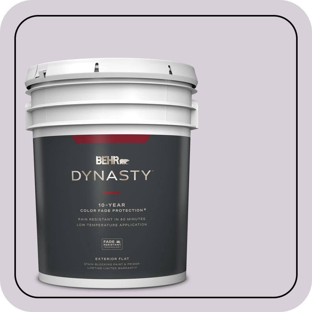 BEHR DYNASTY 5 gal. #670E-3 Lilac Mauve Flat Exterior Stain-Blocking Paint & Primer
