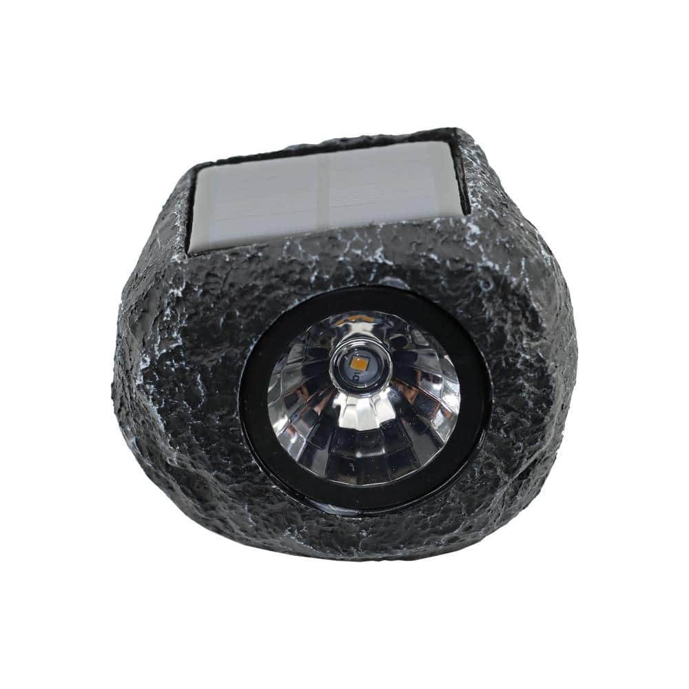 Hampton Bay 15 Lumen Gray LED Weather Resistant Outdoor Solar Mini Rock Spot Light (3)