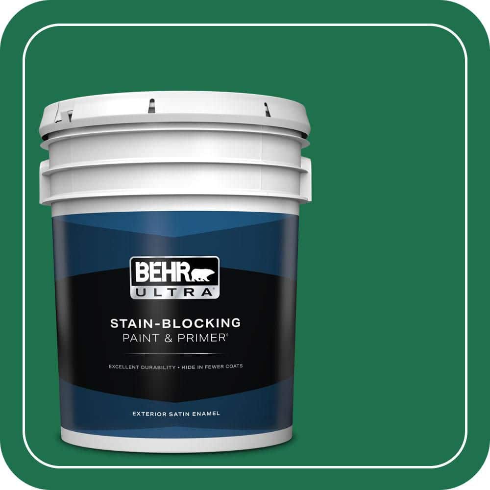 BEHR ULTRA 5 gal. #470B-7 Climbing Ivy Satin Enamel Exterior Paint & Primer