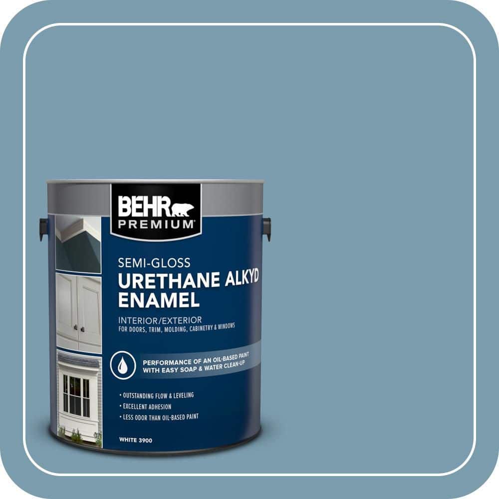 BEHR PREMIUM 1 gal. #550F-4 Cool Dusk Urethane Alkyd Semi-Gloss Enamel Interior/Exterior Paint (1)