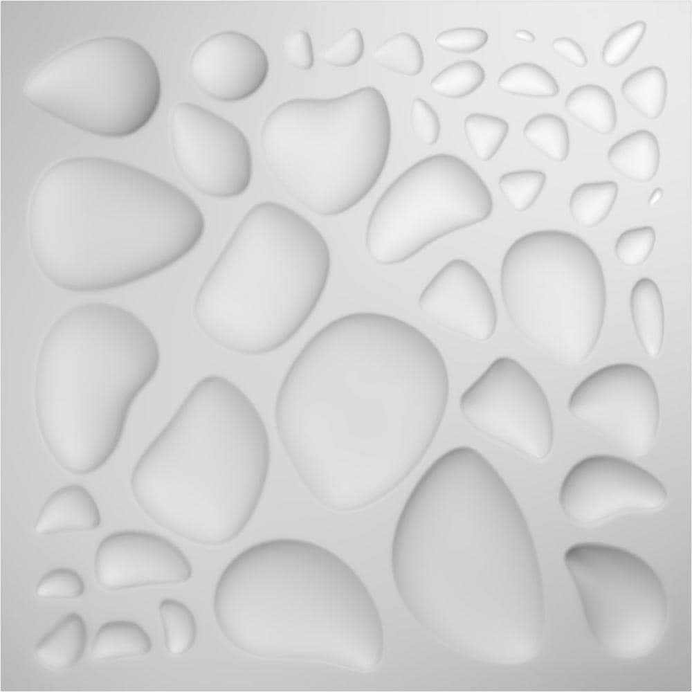 Ekena Millwork 1 in. x 19-1/2 in. x 19-1/2 in. Shale EnduraWall PVC Decorative 3D Wall Panel, White, (20-Pack for 53.49 sq. ft.) (3)