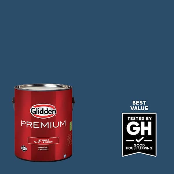 Glidden Premium 1 gal. PPG1156-7 Celestial Blue Satin Interior Latex Paint (2)