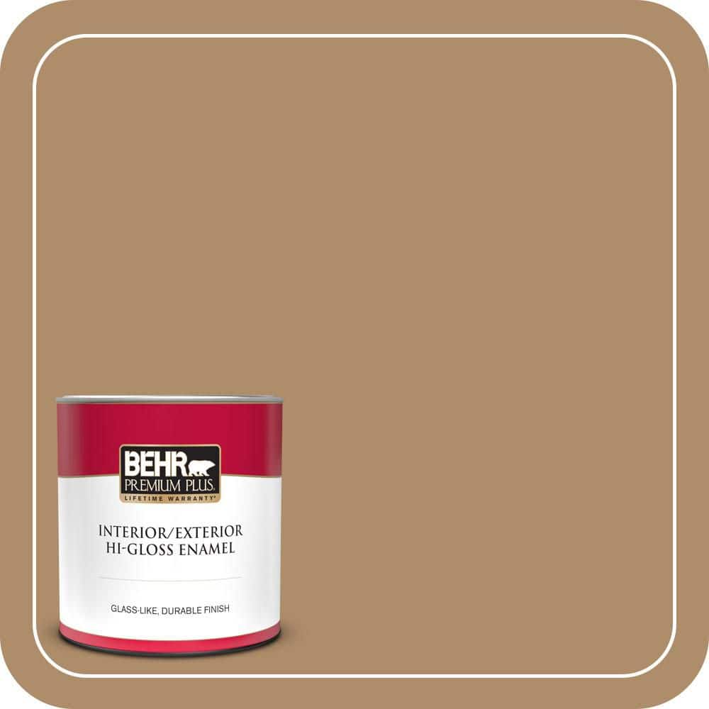 BEHR PREMIUM PLUS 1 qt. #N270-5 River Road Hi-Gloss Enamel Interior/Exterior Paint & Primer (1)