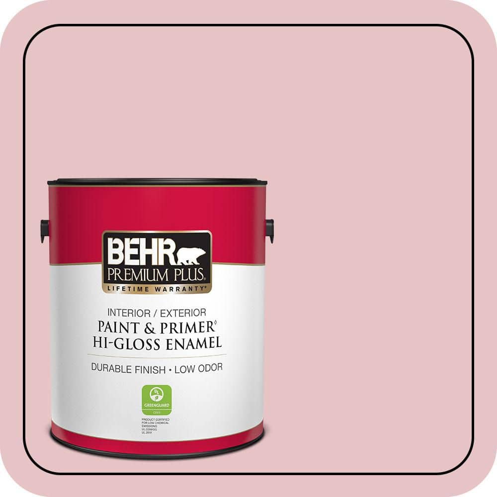 BEHR PREMIUM PLUS 1 gal. #S140-2 Cranapple Cream Hi-Gloss Enamel Interior/Exterior Paint & Primer