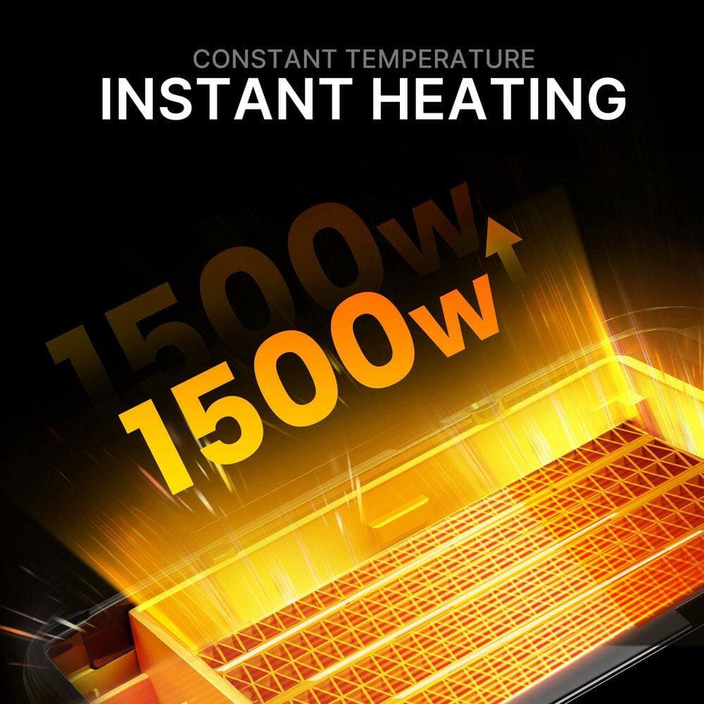 Unbranded 1500W Black Indoor Electric Portable Space Heater Fan Forced Convection w ECO Mode Timer LED Display for Office Home (2)