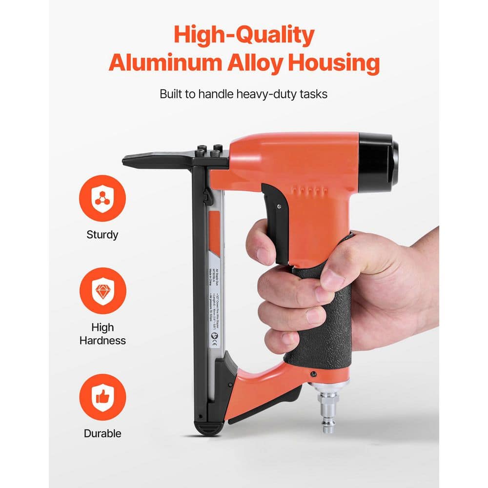 SKYSHALO Pneumatic Staple Gun, 21 Gauge Long-Nose, 80 Series Staples, 1/2-in. Crown, 1/4-5/8 in. Length, Max 150PCS, Upholstery (2)