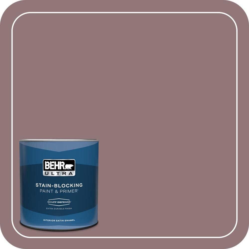 BEHR ULTRA 1 qt. #N120-5 Plumville Extra Durable Satin Enamel Interior Paint & Primer
