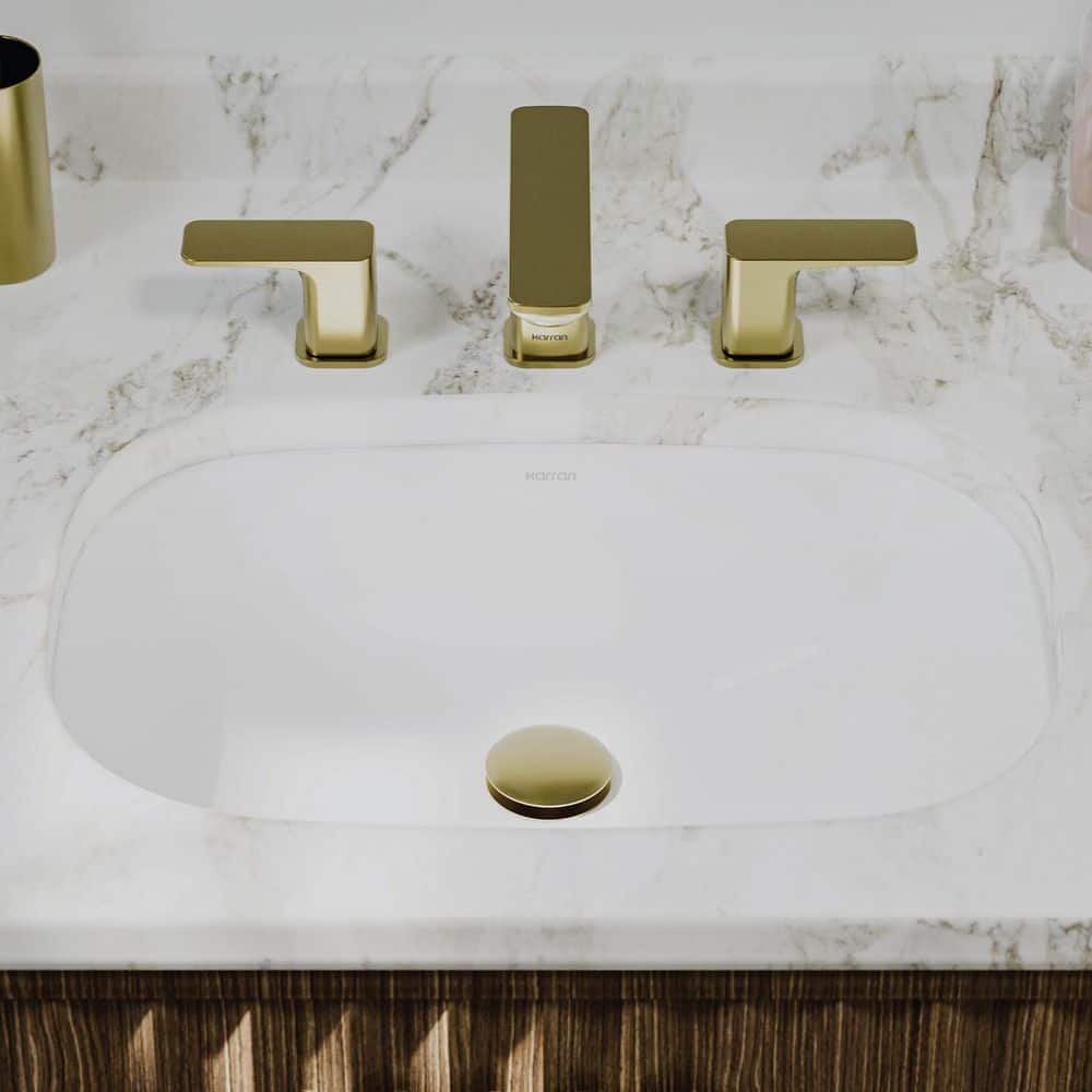 Karran Valera 20-1/4 in. x 14-3/8 in. Oval Undermount Vitreous China Bathroom Sink in White (3)