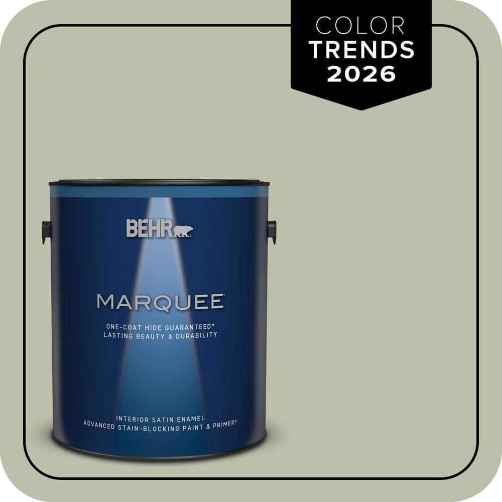 BEHR MARQUEE 1 gal. #S380-3 Urban Nature One-Coat Hide Satin Enamel Interior Paint & Primer