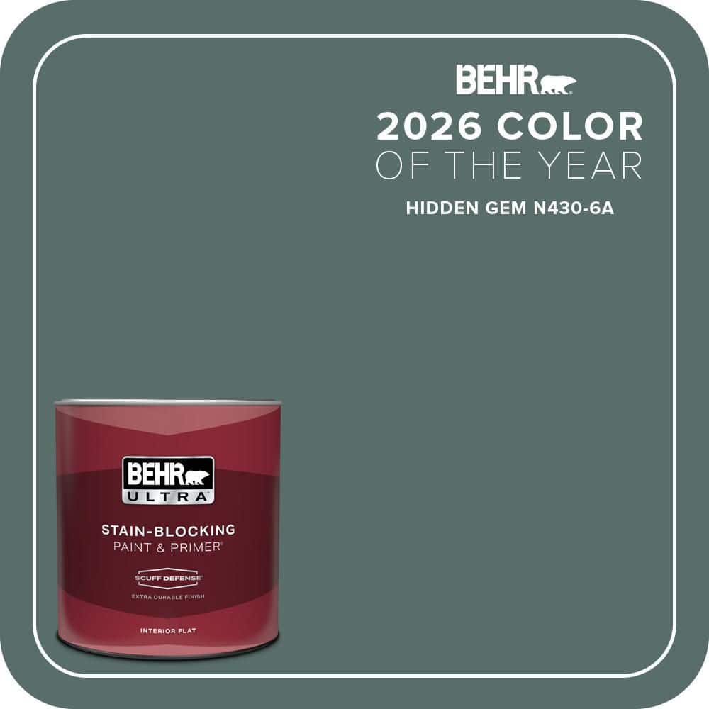 BEHR ULTRA 1 qt. #N430-6A Hidden Gem Extra Durable Flat Interior Paint and Primer (3)