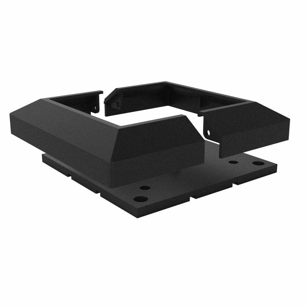 Barrette Outdoor Living VersaRail 4.25 in. x 4.25 in. Matte Black Aluminum Rail Post Mount with Trim