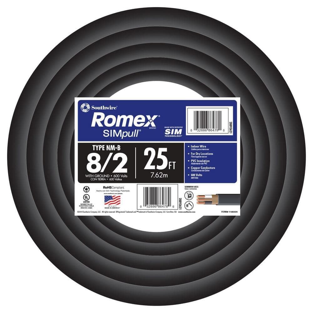 Southwire 8/2 Stranded Romex SIMpull CU NM-B W/G Wire