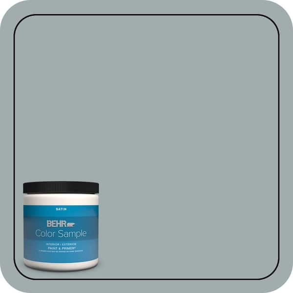 BEHR PREMIUM PLUS 8 oz. #QE-52 Portsmouth Bay Satin Enamel Interior/Exterior Paint & Primer Color Sample (2)