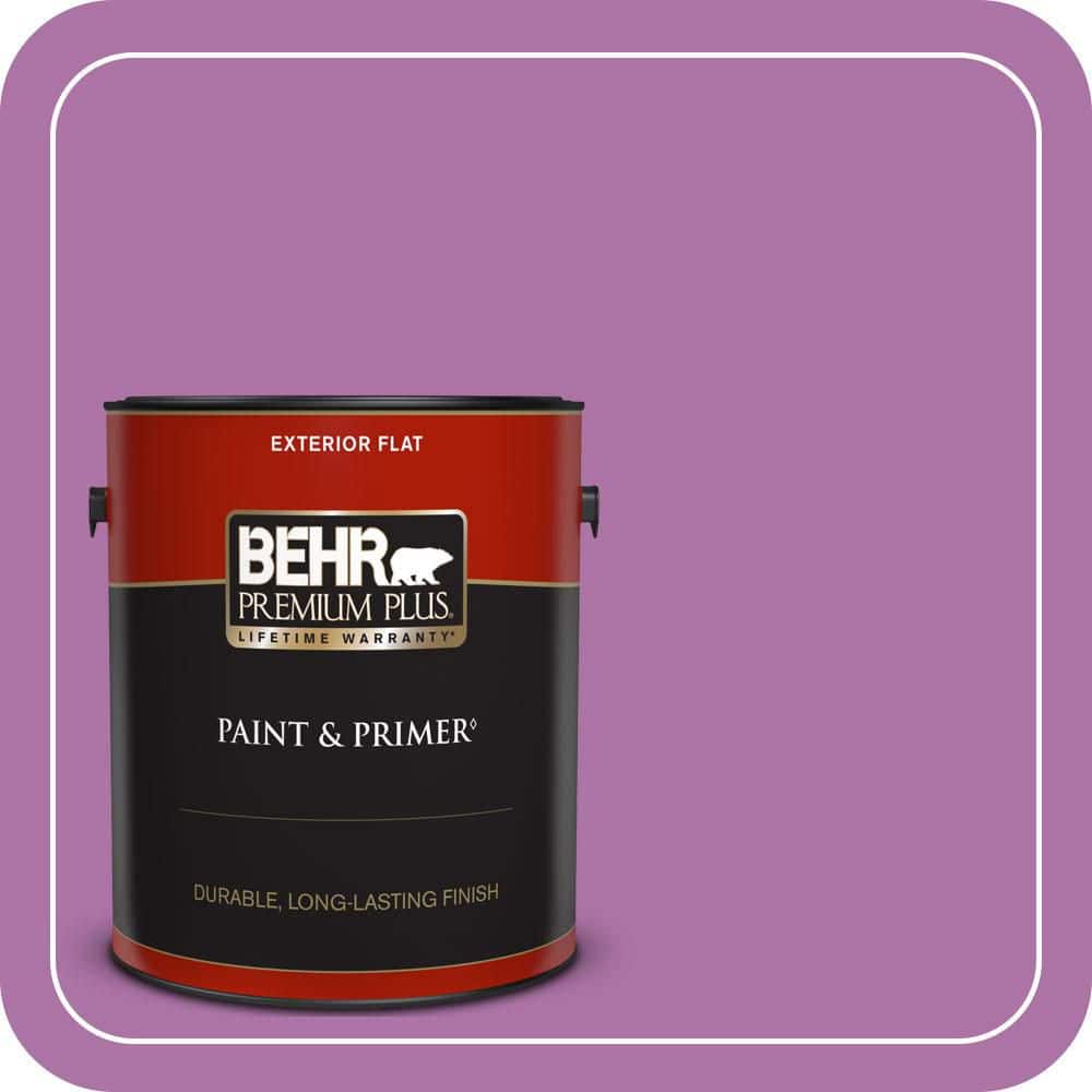 BEHR PREMIUM PLUS 1 gal. #670B-6 Orchid Kiss Flat Exterior Paint & Primer