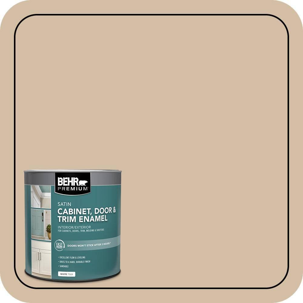 BEHR PREMIUM 1 qt. #HDC-MD-12 Tiramisu Cream Satin Enamel Interior/Exterior Cabinet, Door & Trim Paint (1)