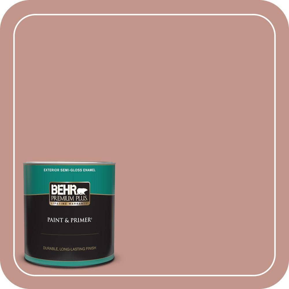BEHR PREMIUM PLUS 1 qt. #MQ1-18 Pressed Blossoms Semi-Gloss Enamel Exterior Paint & Primer