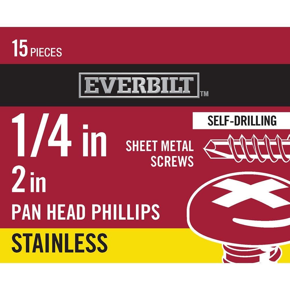 Everbilt #14 . Stainless Steel Phillips Pan Head Sheet Metal Screw