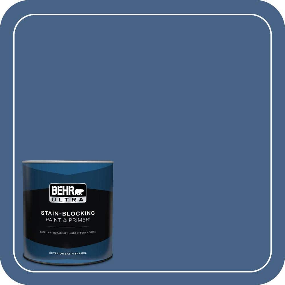 BEHR ULTRA 1 qt. #PPU15-04 Mosaic Blue Satin Enamel Exterior Paint & Primer