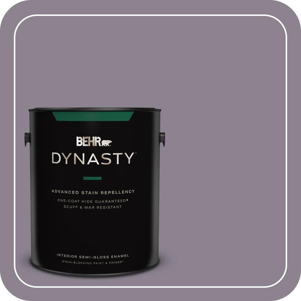 BEHR DYNASTY 1 gal. #670F-5 Gothic Amethyst Semi-Gloss Enamel Interior Stain-Blocking Paint & Primer