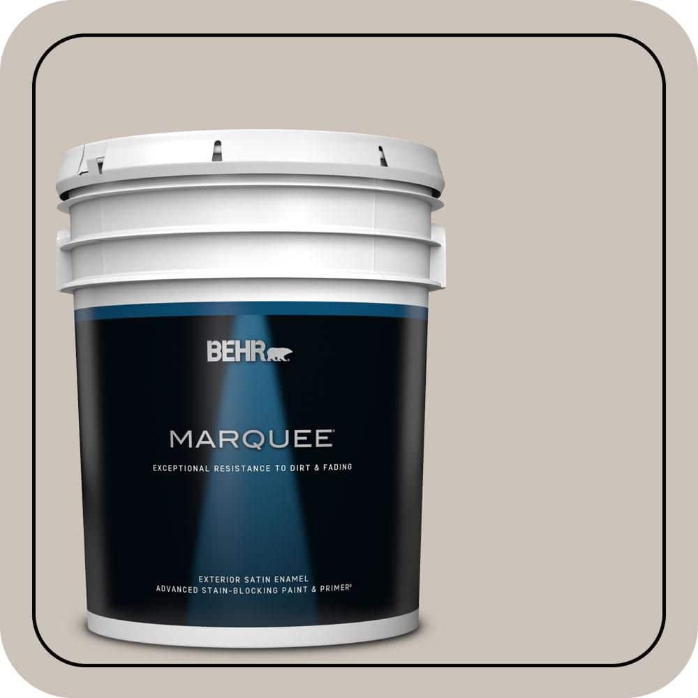 BEHR MARQUEE 5 gal. #N200-2 Doeskin Gray Satin Enamel Exterior Paint & Primer