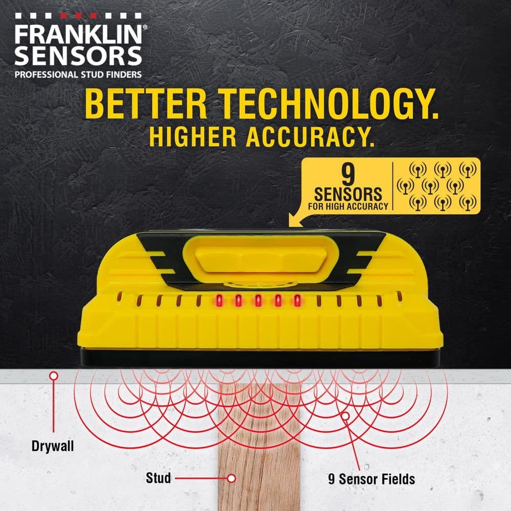 Franklin Sensors ProSensor M155 Full Width Center and Edge Stud Finder with 9-Sensors and Live Wire Meter/Wood and Metal Stud Detector (3)