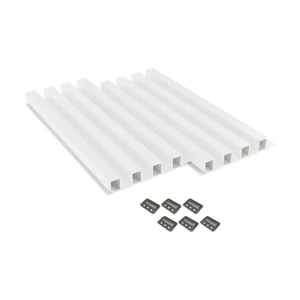American Pro Decor 1 in. x 3-1/4 ft. x 9 ft. Wall Cladding White Interlocking Composite Decorative Wall Paneling 6-PC (28.62 sq. ft. /Pack) (1)
