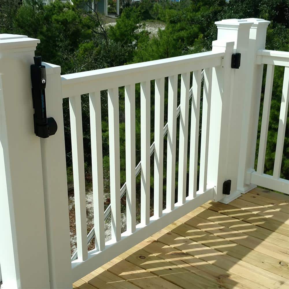 Weatherables Vanderbilt 3 ft. H x 5 ft. W White Vinyl Railing Gate Kit (2)