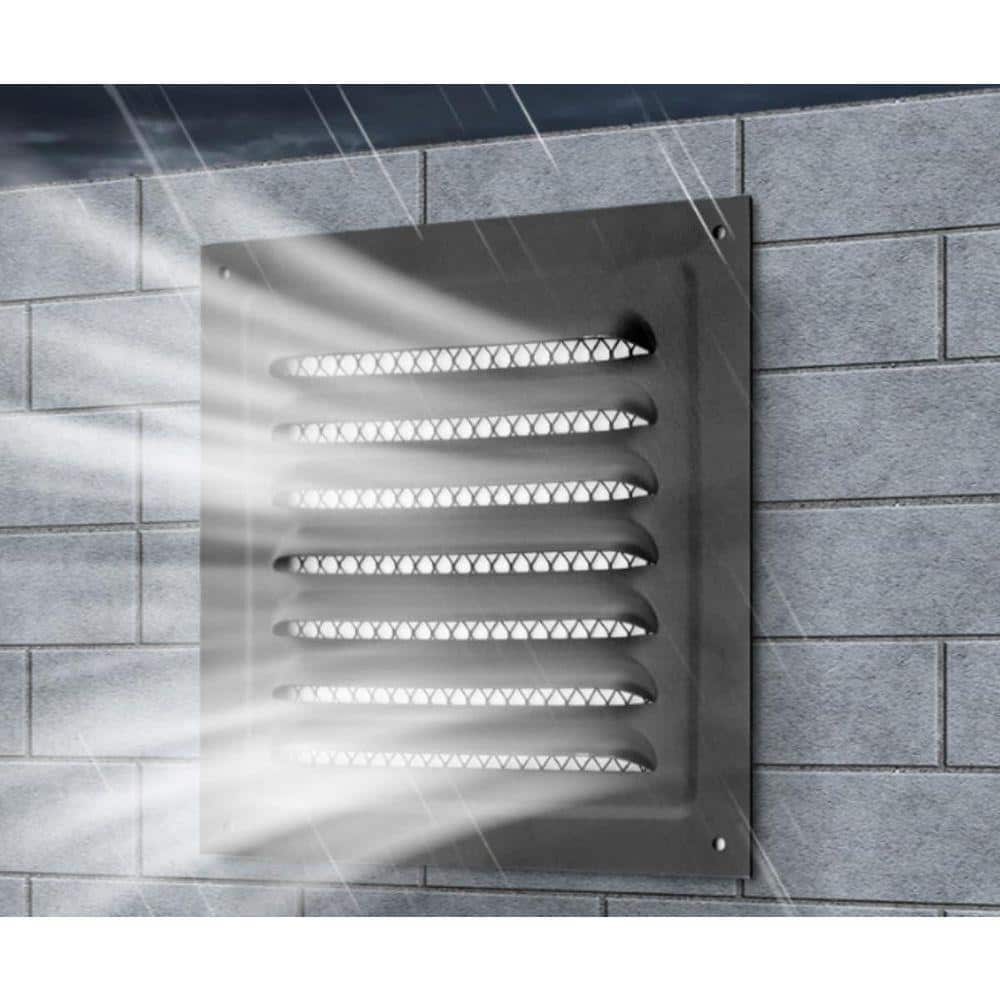 KIWDZFU 6 x 6 Square White Aluminum Wall Vent Louver Grille with Insect Screen for Attic Garage Ceiling Exterior 2-Pack (2)