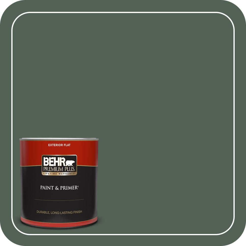 BEHR PREMIUM PLUS 1 qt. #MQ6-14 Northern Glen Flat Exterior Paint & Primer